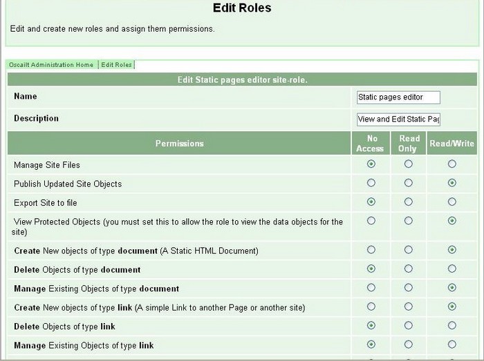 Fig 5.14: Edit Page for Site Layout Roles